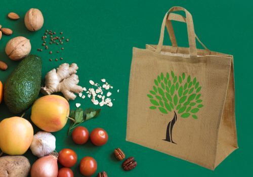 Sac en toile de jute réutilisable